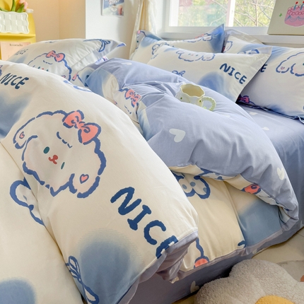 91家纺网 家纺一手货源 找家纺 （总）涵宸家纺 2024新款全棉小清新印花单品套件--单被套