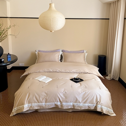 91家纺网 家纺一手货源 找家纺 （总）赫帛 2024新款50s缎纹数码印花长绒棉四件套--钥匙系列