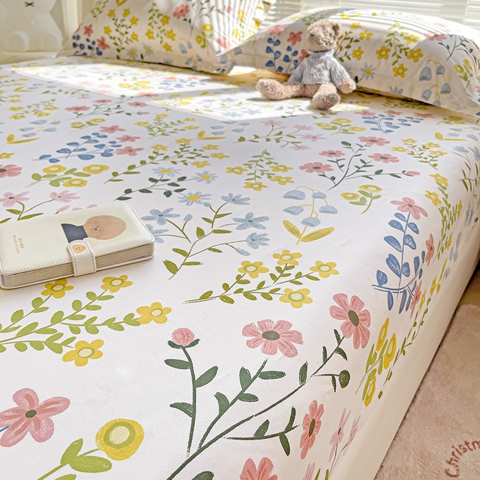 91家纺网 家纺一手货源 找家纺 大柏树 2025新款全棉13376印花四件套系列（可定制）-单床笠 云梦花都