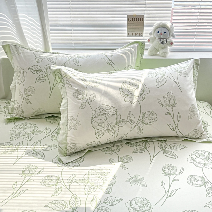 91家纺网 家纺一手货源 找家纺 涵宸家纺 2024新款全棉小清新印花单品套件--单枕套 枕套-晚风吟