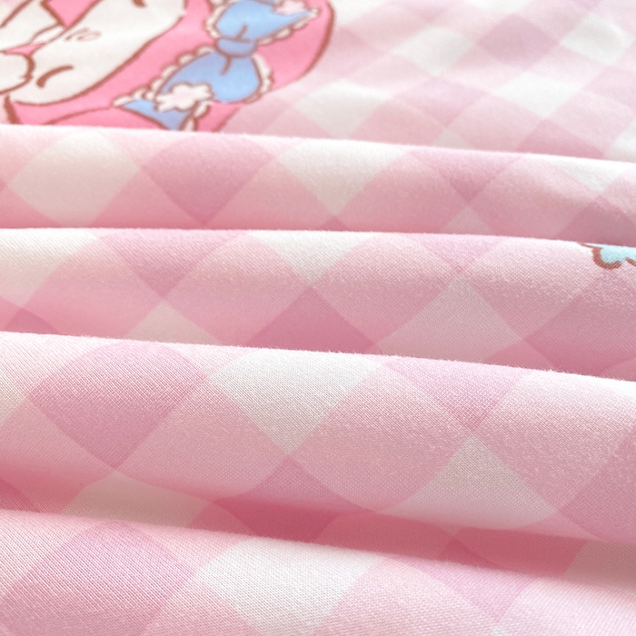 91家纺网 家纺一手货源 找家纺 DS-2025新款儿童卡通三丽鸥正版授权A类针织棉夏被系列 粉格美乐蒂