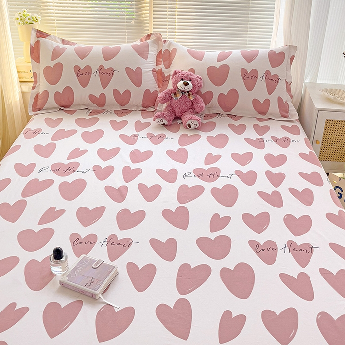 91家纺网 家纺一手货源 找家纺 大柏树 2025新款全棉13376印花四件套系列（可定制）-单床笠 倾心