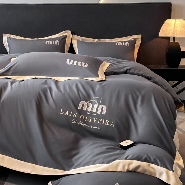 91家纺网 家纺一手货源 找家纺 遇见家居生活馆 2024新款亲肤磨毛刺绣四件套-克洛伊 克洛伊-高级灰