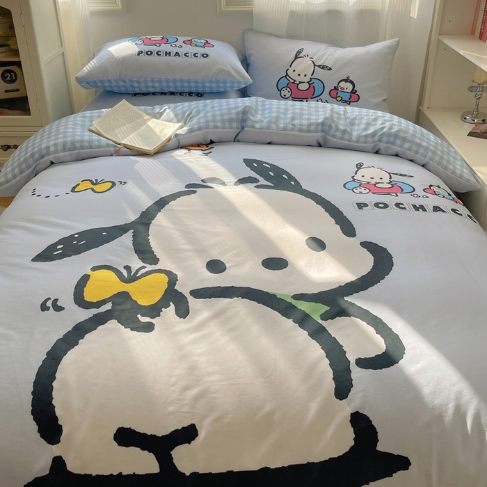 91家纺网 家纺一手货源 找家纺 星座 2025大版全棉三丽鸥四件套 快乐帕恰狗