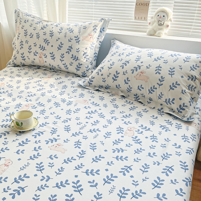 91家纺网 家纺一手货源 找家纺 （总）涵宸家纺 2024新款全棉小清新印花单品套件--单枕套