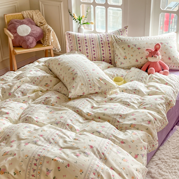 91家纺网 家纺一手货源 找家纺 千朵 2024新款全棉四件套 香丽儿