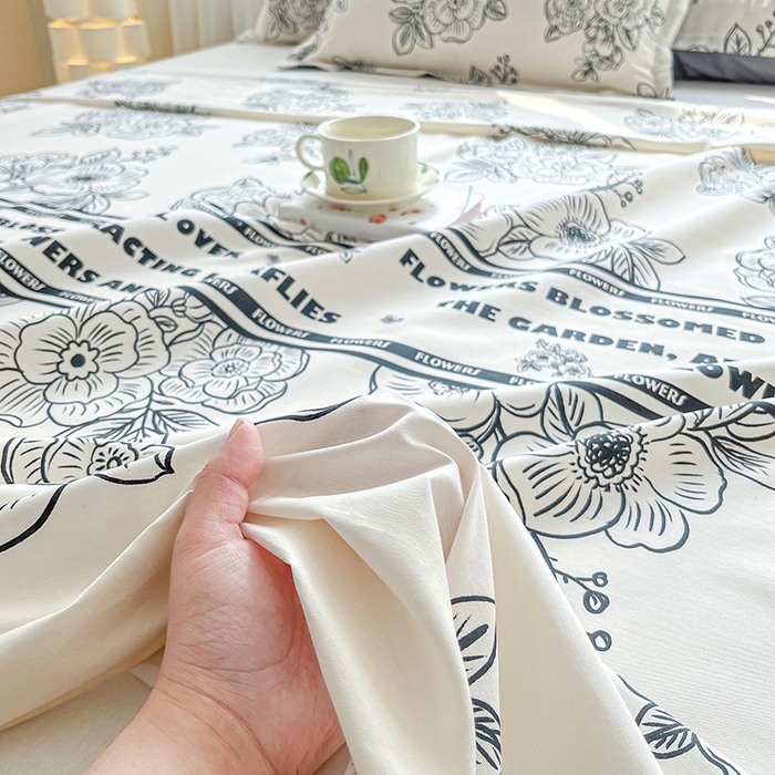 91家纺网 家纺一手货源 找家纺 涵宸家纺 2024新款全棉小清新印花单品套件--单床单 床单-安曼