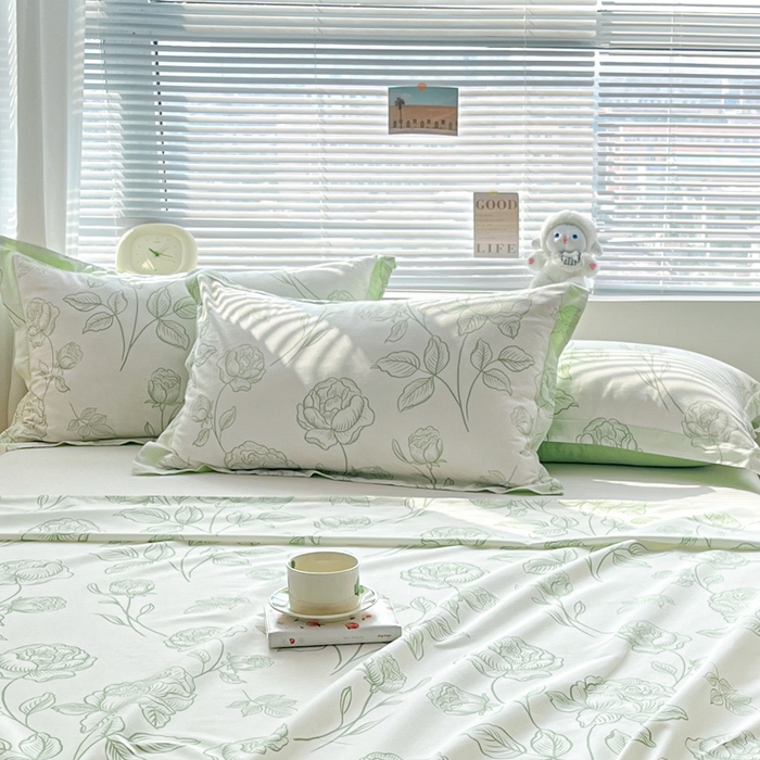 91家纺网 家纺一手货源 找家纺 涵宸家纺 2024新款全棉小清新印花单品套件--单枕套 枕套-晚风吟