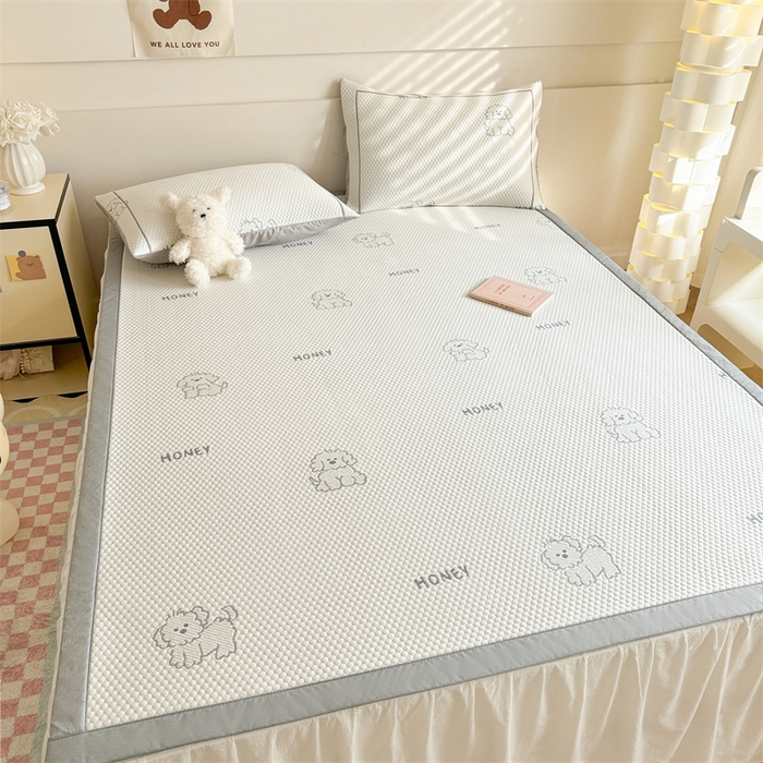 91家纺网 家纺一手货源 找家纺 慕尚家纺 2025新款卡通凉豆豆凉感冰丝席凉席 床席款-小狗