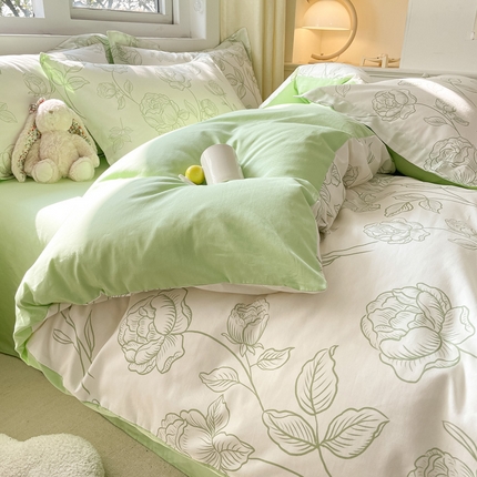 91家纺网 家纺一手货源 找家纺 （总）涵宸家纺 2024新款全棉小清新印花单品套件--单被套