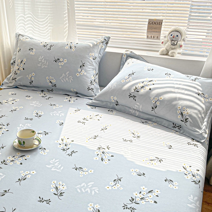 91家纺网 家纺一手货源 找家纺 涵宸家纺 2024新款全棉小清新印花单品套件--单枕套 枕套-那年花开