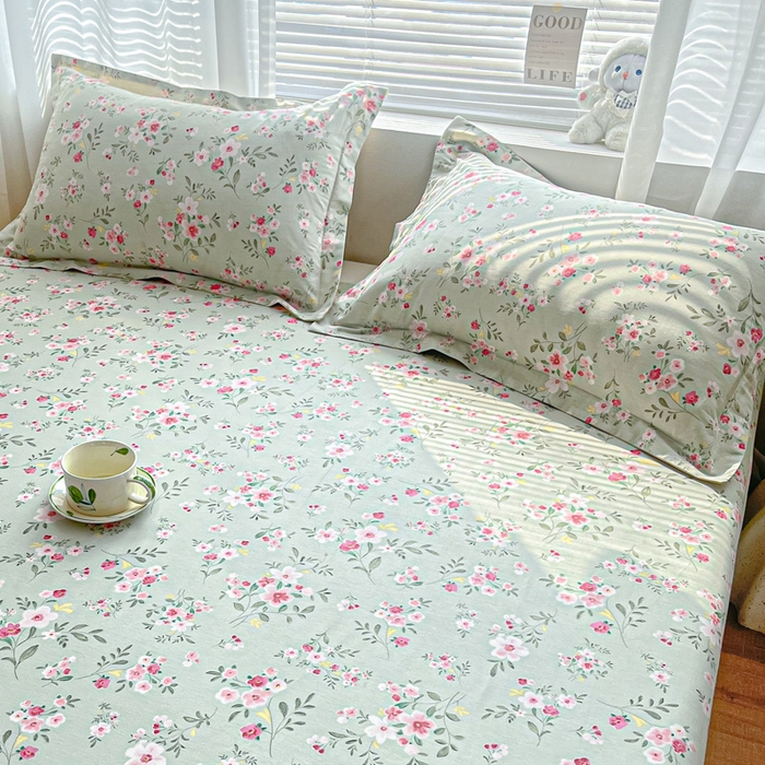 91家纺网 家纺一手货源 找家纺 涵宸家纺 2024新款全棉小清新印花单品套件--单枕套 枕套-浅香