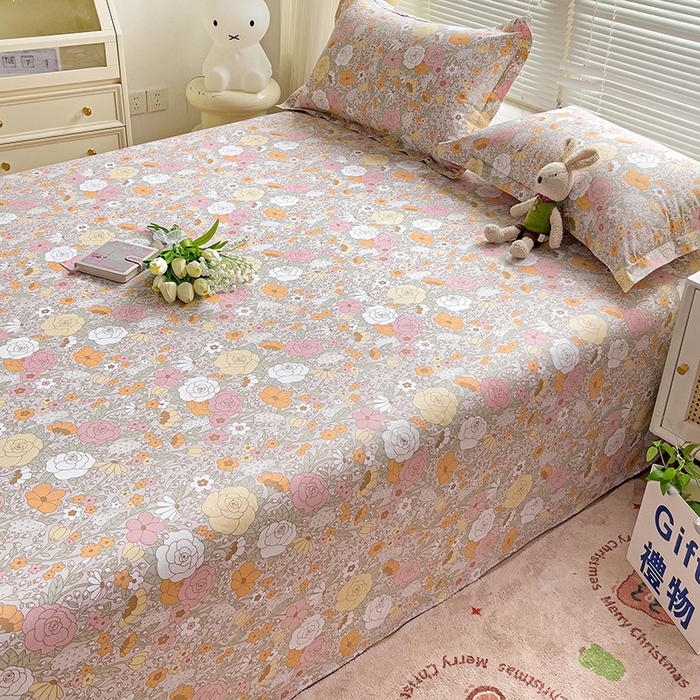 91家纺网 家纺一手货源 找家纺 大柏树 2025新款全棉13376印花四件套系列（可定制）-单床单 灵韵