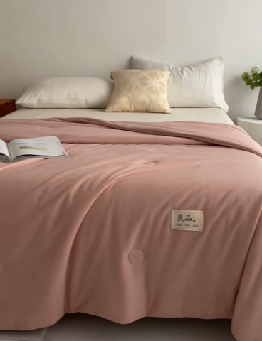 91家纺网 家纺一手货源 找家纺 慕尚家纺 2025新款针织棉华夫格夏被 华夫格 pink粉