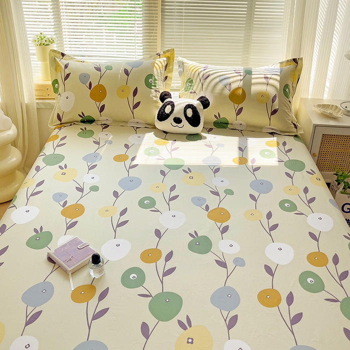 91家纺网 家纺一手货源 找家纺 大柏树 2025新款全棉13376印花四件套系列（可定制）-单床笠 娜然