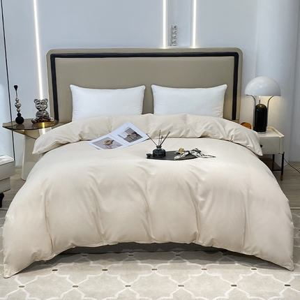 91家纺网 家纺一手货源 找家纺 （总）富馨莱 2024新款60支A类全棉纯棉磨毛纯色双拼被套