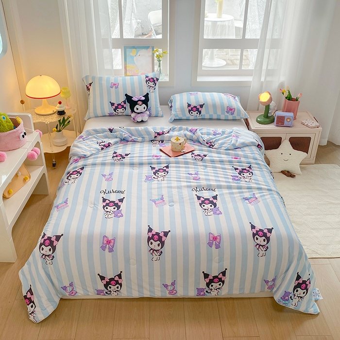 91家纺网 家纺一手货源 找家纺 DS-2025新款儿童卡通三丽鸥正版授权A类针织棉夏被系列 美妆库洛米