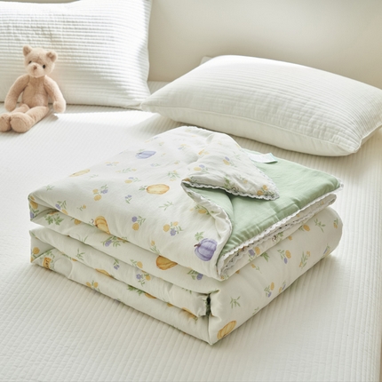 91家纺网 家纺一手货源 找家纺 畅销被业 2025新款水洗棉印花夏被夏凉被空调被 多彩小南瓜