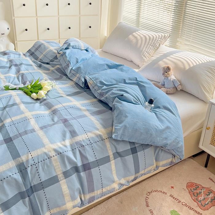 91家纺网 家纺一手货源 找家纺 大柏树 2025新款全棉13376印花四件套系列（可定制）-单被套 卡洛塔-蓝