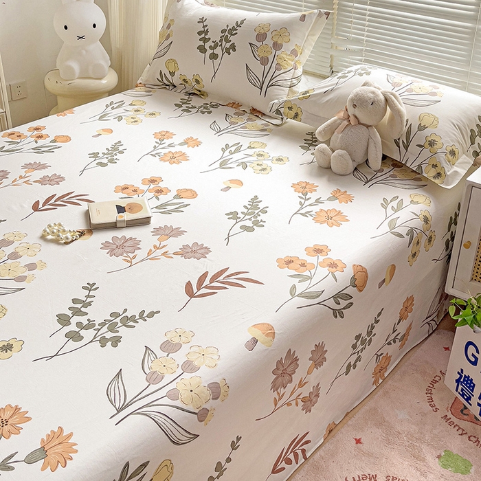 91家纺网 家纺一手货源 找家纺 大柏树 2025新款全棉13376印花四件套系列（可定制）-单床单 南薇