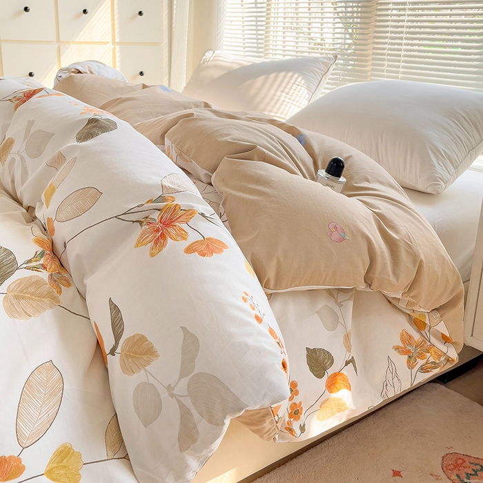 91家纺网 家纺一手货源 找家纺 大柏树 2025新款全棉13376印花四件套系列（可定制）-单被套 浅花悠悠