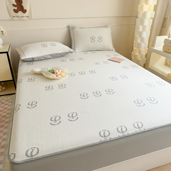 91家纺网 家纺一手货源 找家纺 慕尚家纺 2025新款卡通凉豆豆凉感冰丝席凉席 床笠款-芬芳