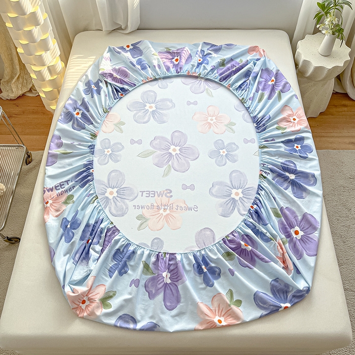 91家纺网 家纺一手货源 找家纺 涵宸家纺 2024新款全棉小清新印花单品套件--单床笠 床笠-花季