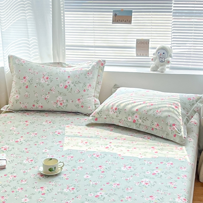 91家纺网 家纺一手货源 找家纺 涵宸家纺 2024新款全棉小清新印花单品套件--单枕套 枕套-浅香