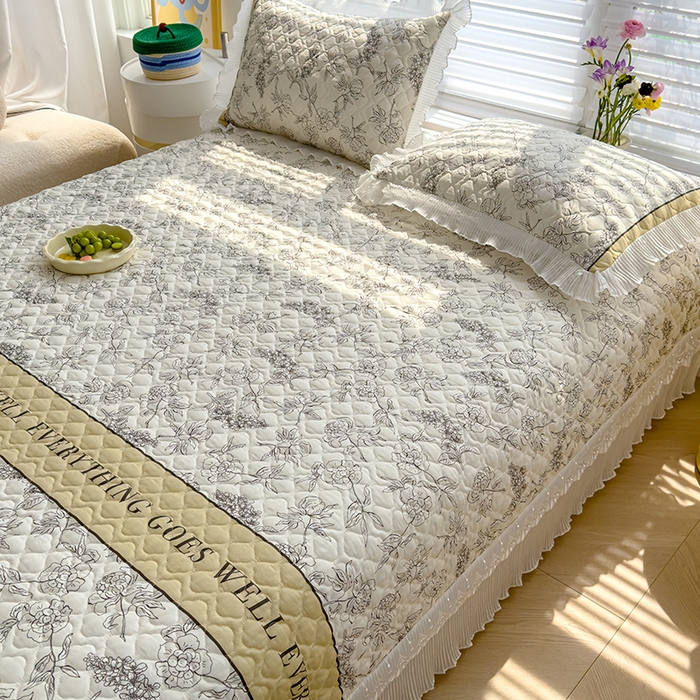 91家纺网 家纺一手货源 找家纺 （总）冬然 2025新款全棉床盖纯棉床盖夹棉床单全棉床单纯棉床单