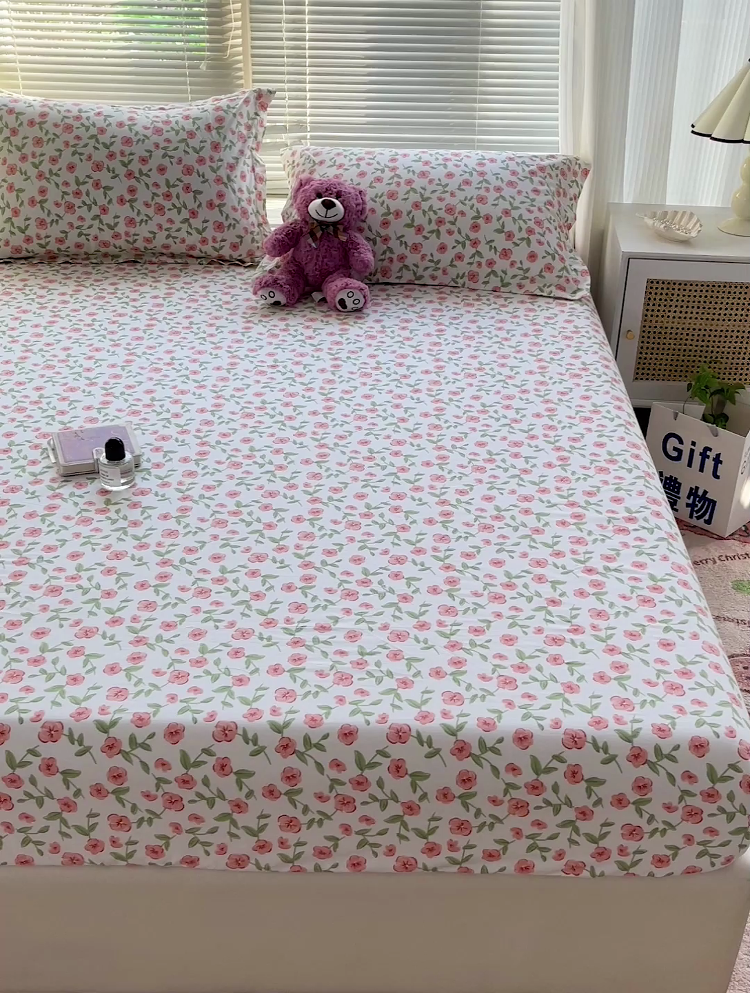 91家纺网 家纺一手货源 找家纺 大柏树 2025新款全棉13376印花四件套系列（可定制）-单床笠 春晴