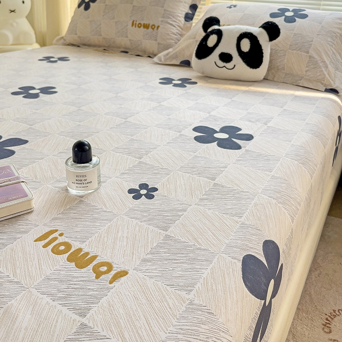 91家纺网 家纺一手货源 找家纺 大柏树 2025新款全棉13376印花四件套系列（可定制）-单床笠 熹微