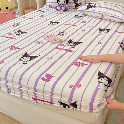 博雅 2024新款三丽鸥正版授权全棉活性印花单床笠 爱意库洛米