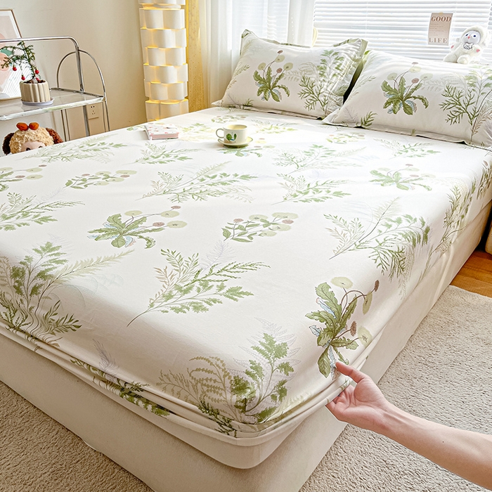 91家纺网 家纺一手货源 找家纺 涵宸家纺 2024新款全棉小清新印花单品套件--单床笠 床笠-金秋