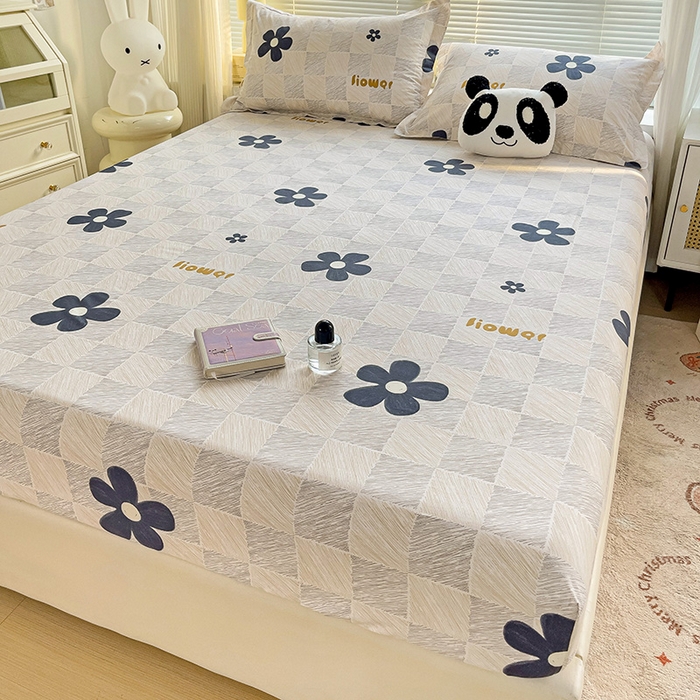 91家纺网 家纺一手货源 找家纺 大柏树 2025新款全棉13376印花四件套系列（可定制）-单床笠 熹微