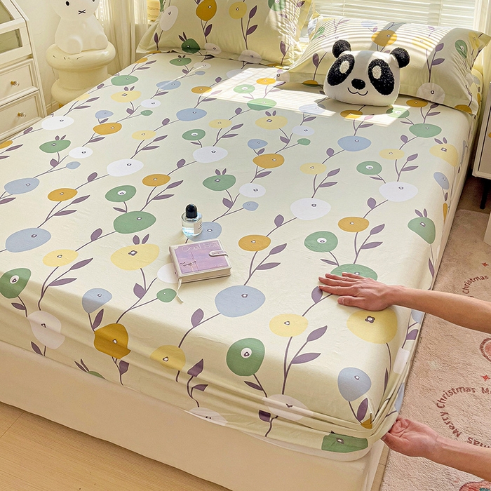 91家纺网 家纺一手货源 找家纺 大柏树 2025新款全棉13376印花四件套系列（可定制）-单床笠 娜然