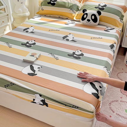 大柏树 2025新款全棉13376印花四件套系列（可定制）-单床笠 功夫熊