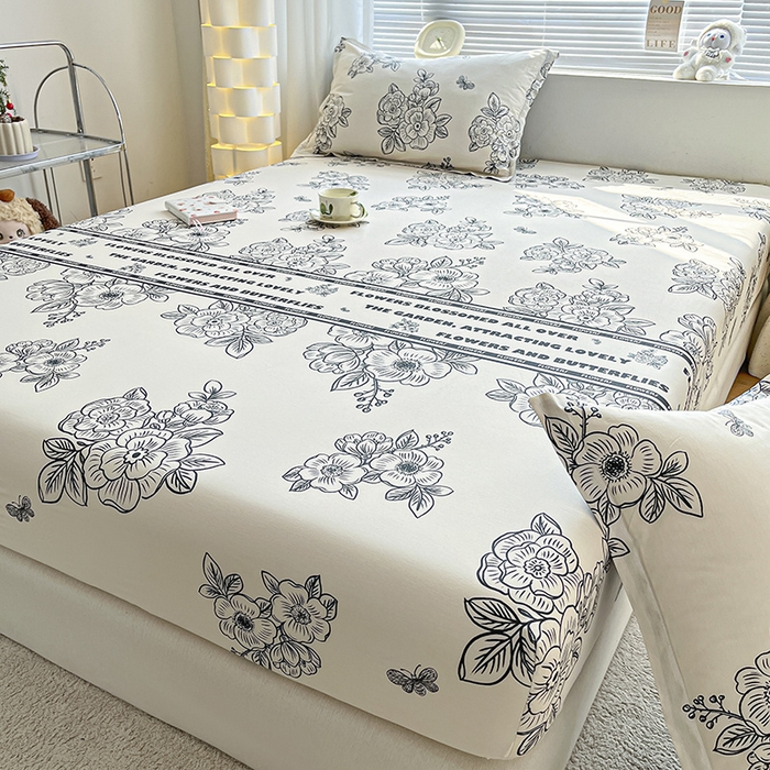 91家纺网 家纺一手货源 找家纺 涵宸家纺 2024新款全棉小清新印花单品套件--单床笠 床笠-安曼