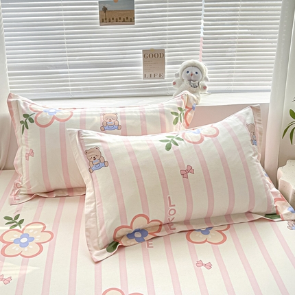 91家纺网 家纺一手货源 找家纺 （总）涵宸家纺 2024新款全棉小清新印花单品套件--单枕套