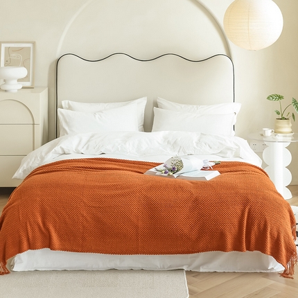 91家纺网 家纺一手货源 找家纺 （总）朴尔家纺-毛巾被 2024年新款波波风流苏柔糯毯床尾毯沙发巾