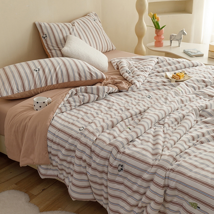 91家纺网 家纺一手货源 找家纺 米洛贝伊 2024新款糯糯云眠被 熊猫树-咖