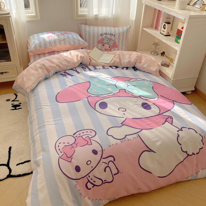 91家纺网 家纺一手货源 找家纺 星座 2025大版全棉三丽鸥四件套 甜心美乐蒂