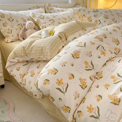 91家纺网 家纺一手货源 找家纺 （总）涵宸家纺 2024新款全棉小清新印花单品套件--单被套