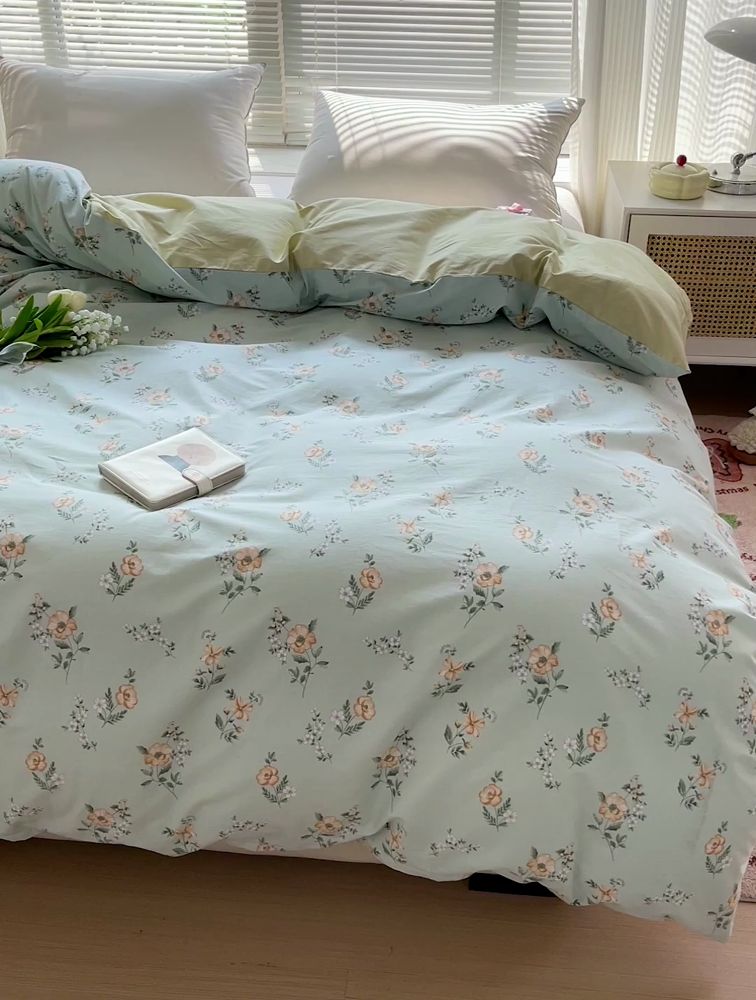 91家纺网 家纺一手货源 找家纺 大柏树 2025新款全棉13376印花四件套系列（可定制）-单被套 浅沫
