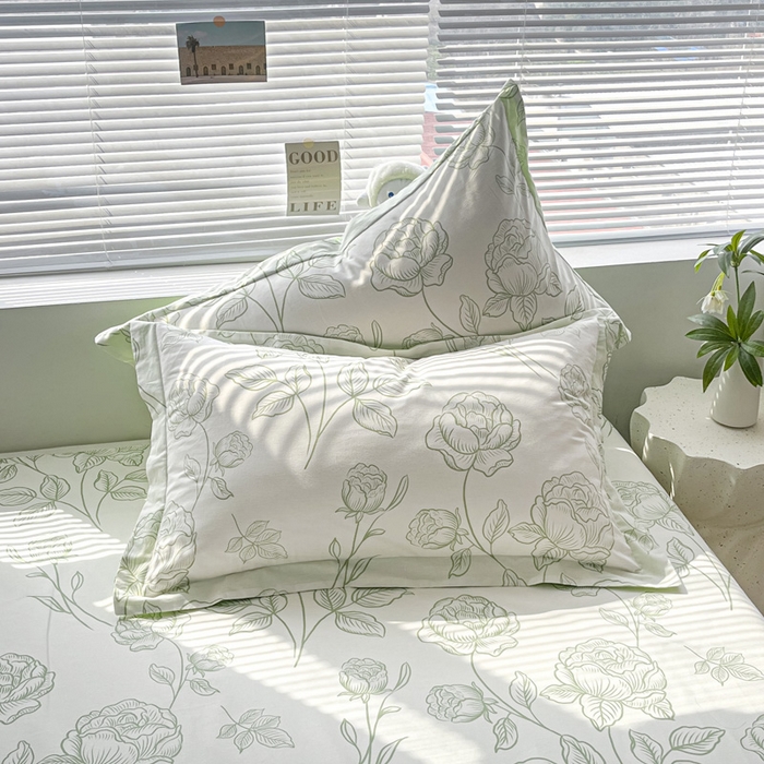 91家纺网 家纺一手货源 找家纺 涵宸家纺 2024新款全棉小清新印花单品套件--单枕套 枕套-晚风吟