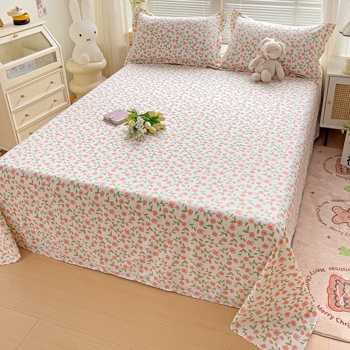 91家纺网 家纺一手货源 找家纺 大柏树 2025新款全棉13376印花四件套系列（可定制）-单床单 春晴