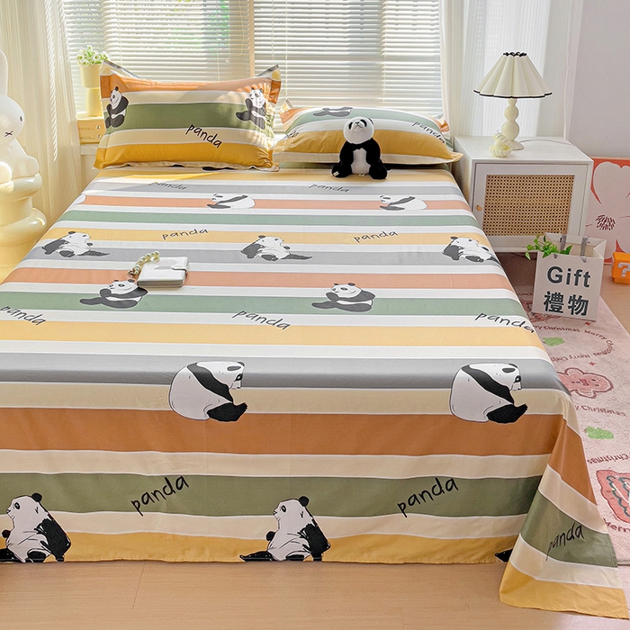 91家纺网 家纺一手货源 找家纺 大柏树 2025新款全棉13376印花四件套系列（可定制）-单床单 功夫熊