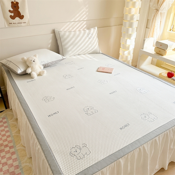 91家纺网 家纺一手货源 找家纺 慕尚家纺 2025新款卡通凉豆豆凉感冰丝席凉席 床席款-小狗