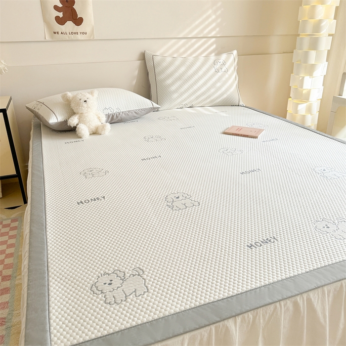 91家纺网 家纺一手货源 找家纺 慕尚家纺 2025新款卡通凉豆豆凉感冰丝席凉席 床席款-小狗