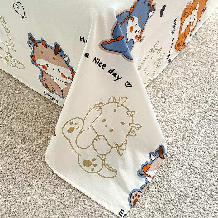 91家纺网 家纺一手货源 找家纺 涵宸家纺 2024新款全棉小清新印花单品套件--单床单 床单-龙先生