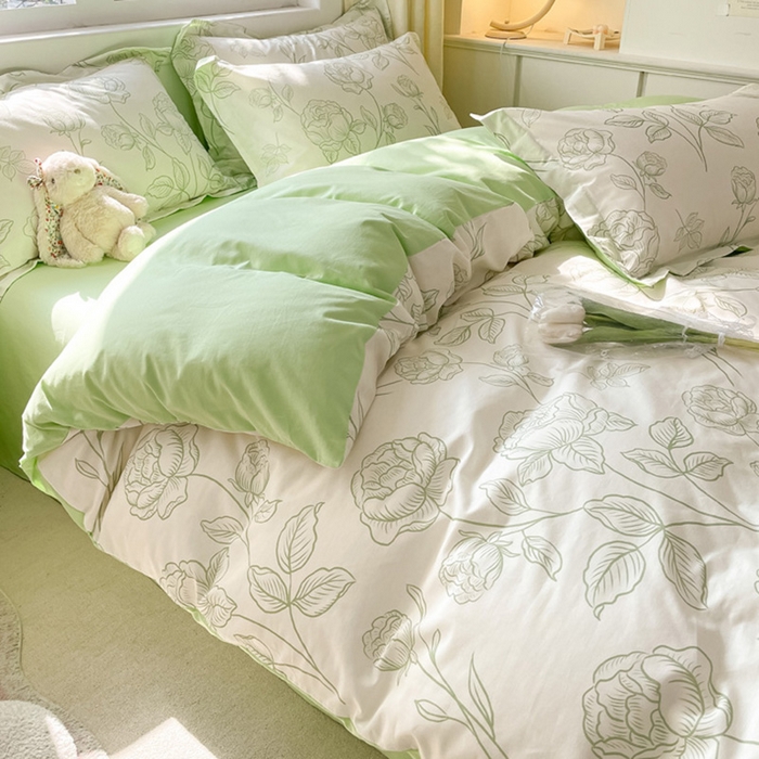 91家纺网 家纺一手货源 找家纺 涵宸家纺 2024新款全棉小清新印花单品套件--单被套 晚风吟